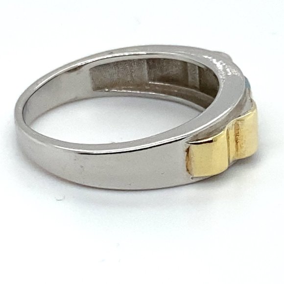 Welo Opal .41ct Golden Rhodium Finish Solid 925 Sterling Silver Ring - Picture 5 of 7